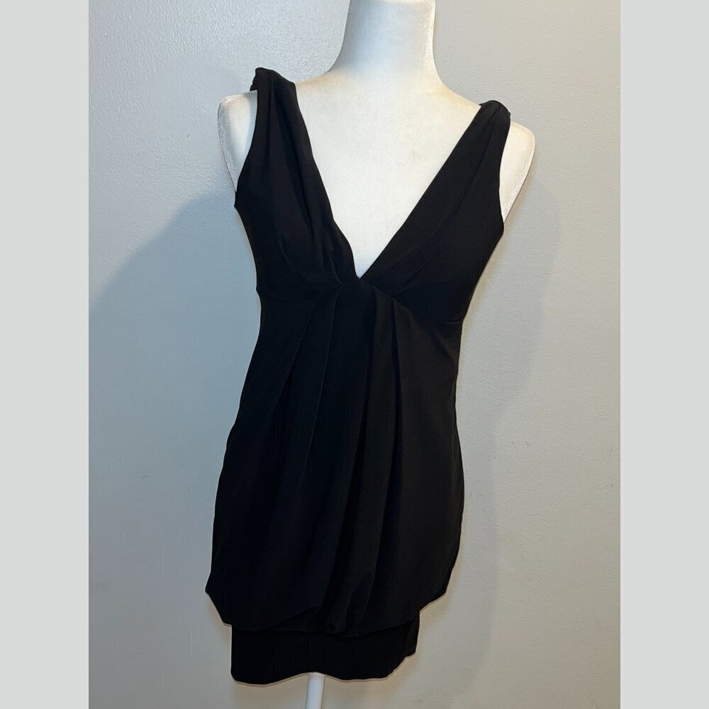 Y2K. Joseph Ribkoff Black Sleeveless V-Neck Bubble Mini  Dress Women’s Size 4